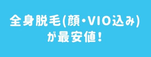 全身脱毛（顔・VIO込み）が最安値