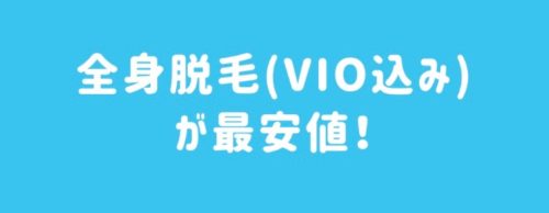 全身脱毛（VIO込み）が最安値