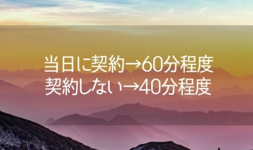 シースリーのカウンセリング時間は、当日に契約するかしないかで大きく変わる