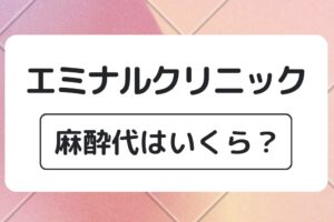 エミナルクリニックの麻酔代はいくら？