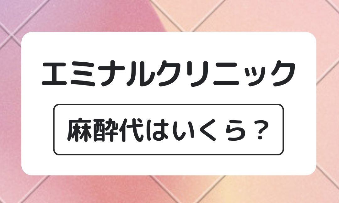 エミナルクリニックの麻酔代はいくら？