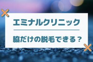 エミナルクリニックは脇だけの脱毛できる？